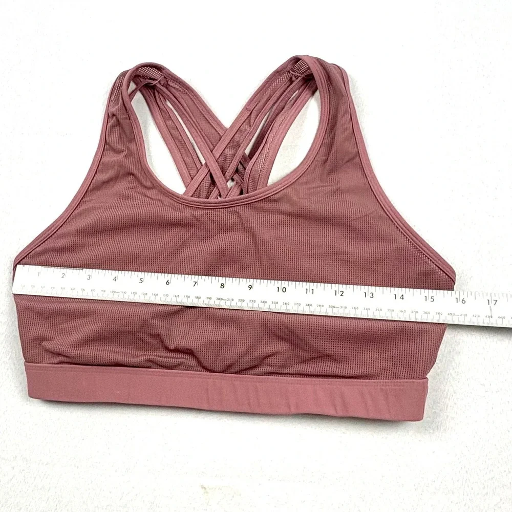 Fabletics Sports Bra Medium Mauve‎ Criss Cross Back Activewear Workout Gym Yoga